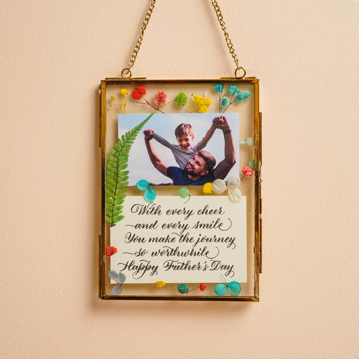 Photo Personalized Vintage Glass Keychain For Fathers