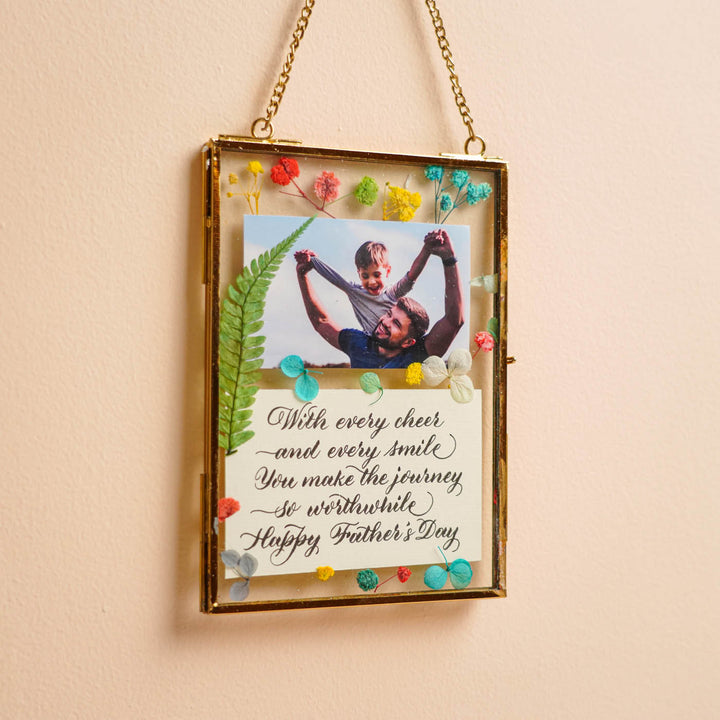 Photo Personalized Vintage Glass Keychain For Fathers