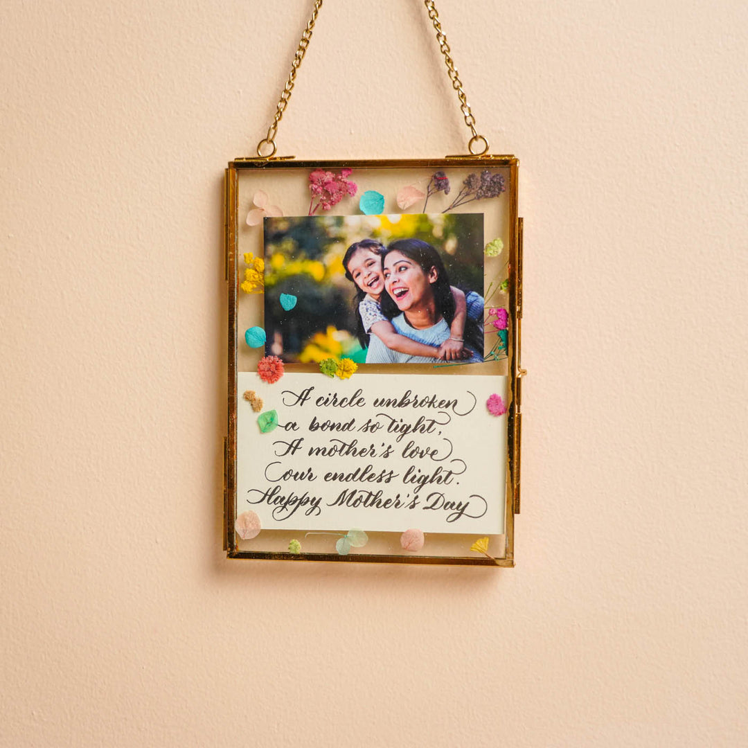 Photo Personalized Vintage Glass Keychain For Mothers