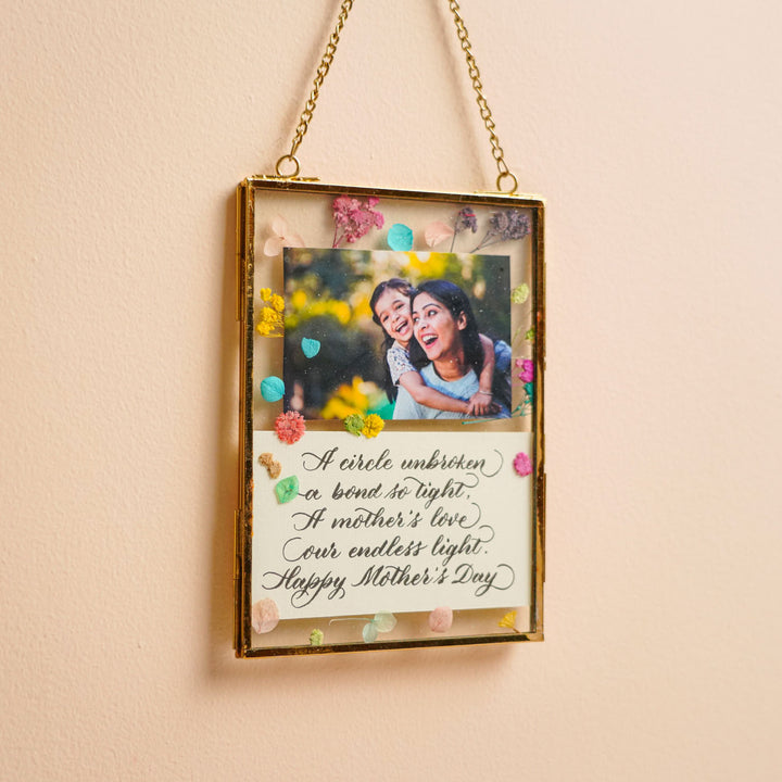 Photo Personalized Vintage Glass Keychain For Mothers