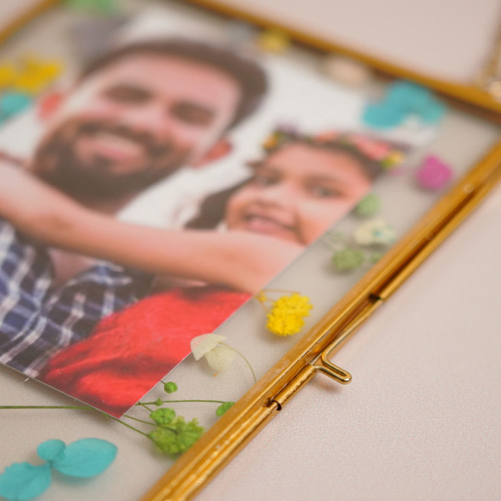 Photo Personalized Vintage Glass Keychain For Fathers