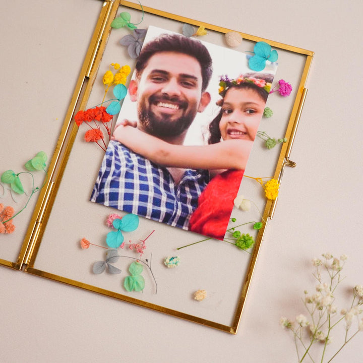 Photo Personalized Vintage Glass Keychain For Fathers