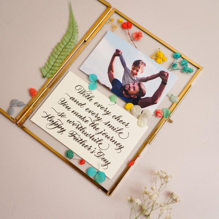 Photo Personalized Vintage Glass Keychain For Fathers