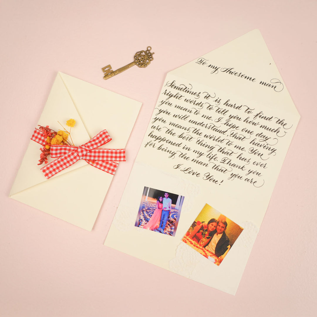 Photo Personalized Calligraphy Envelope Style Letter
