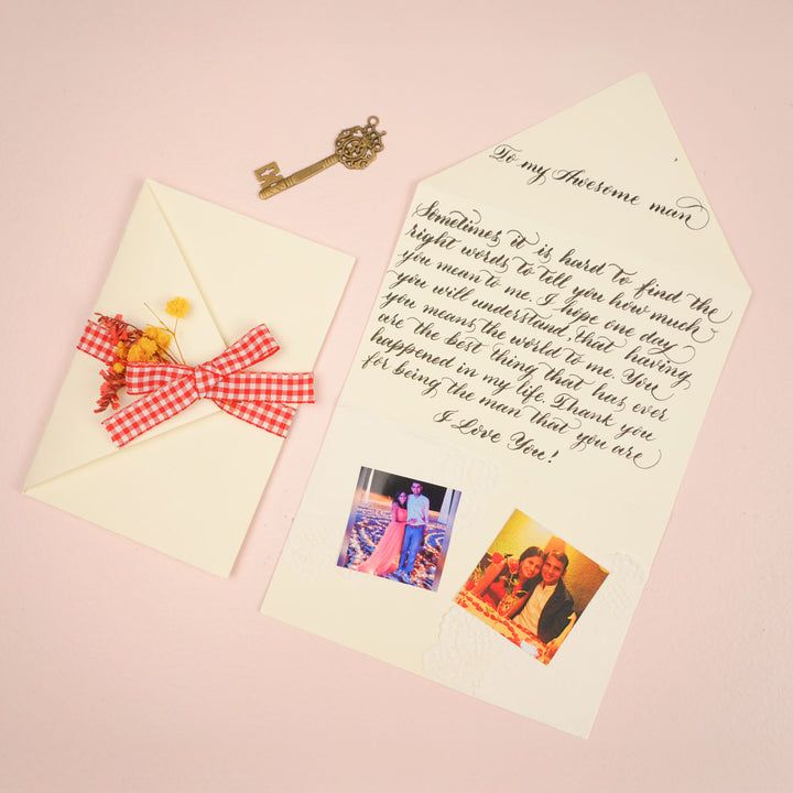 Photo Personalized Calligraphy Envelope Style Letter