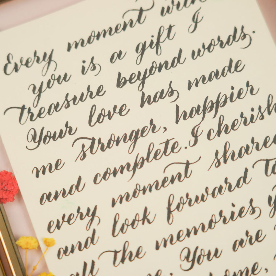 Photo Personalized Vintage Dried Flower Glass Frame With Quote