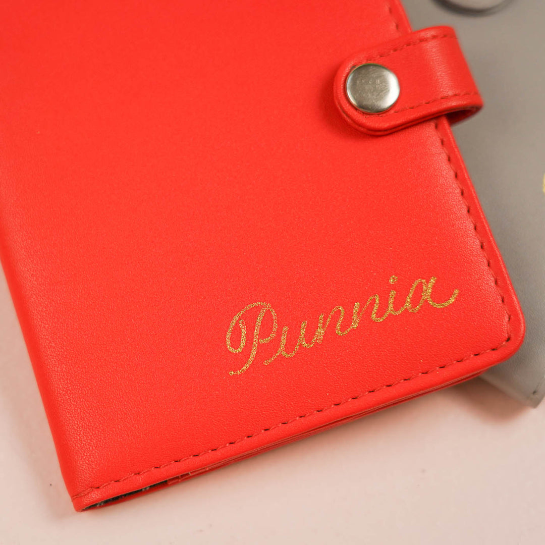 2 Pc | Handmade Faux Leather Personalized Passport Sleeve