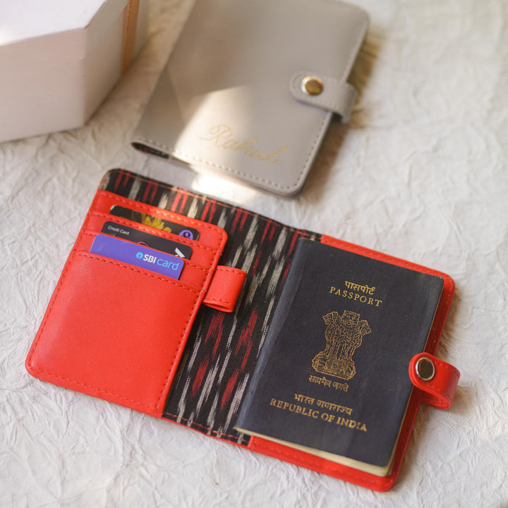 2 Pc | Handmade Faux Leather Personalized Passport Sleeve