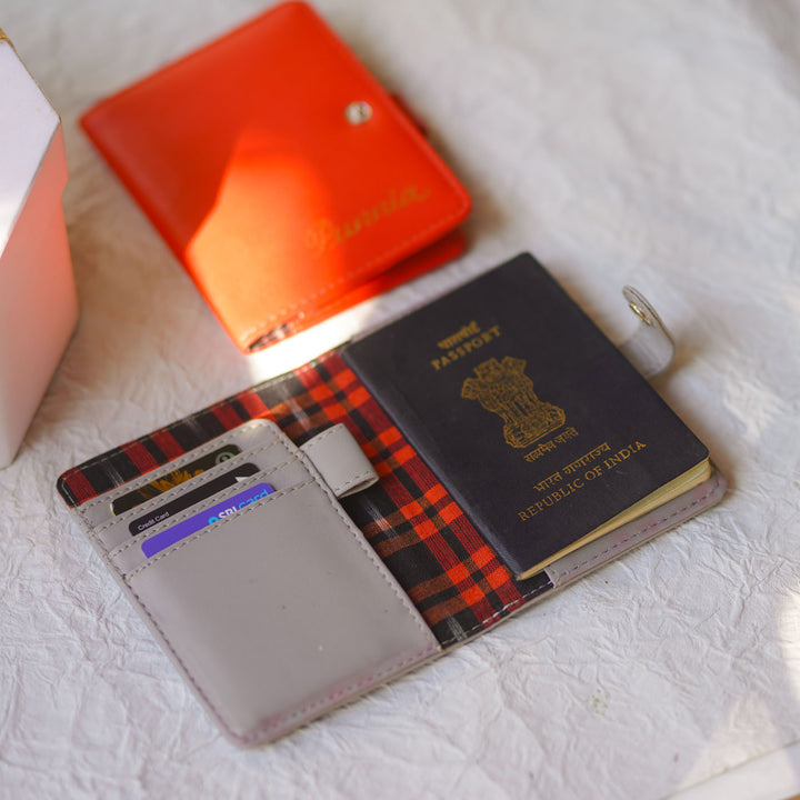 2 Pc | Handmade Faux Leather Personalized Passport Sleeve