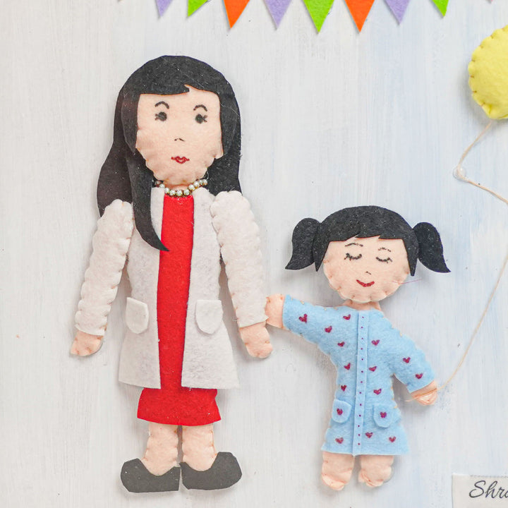 Photo Personalized Handmade Mom And Daughter Theme Felt Miniature Frame