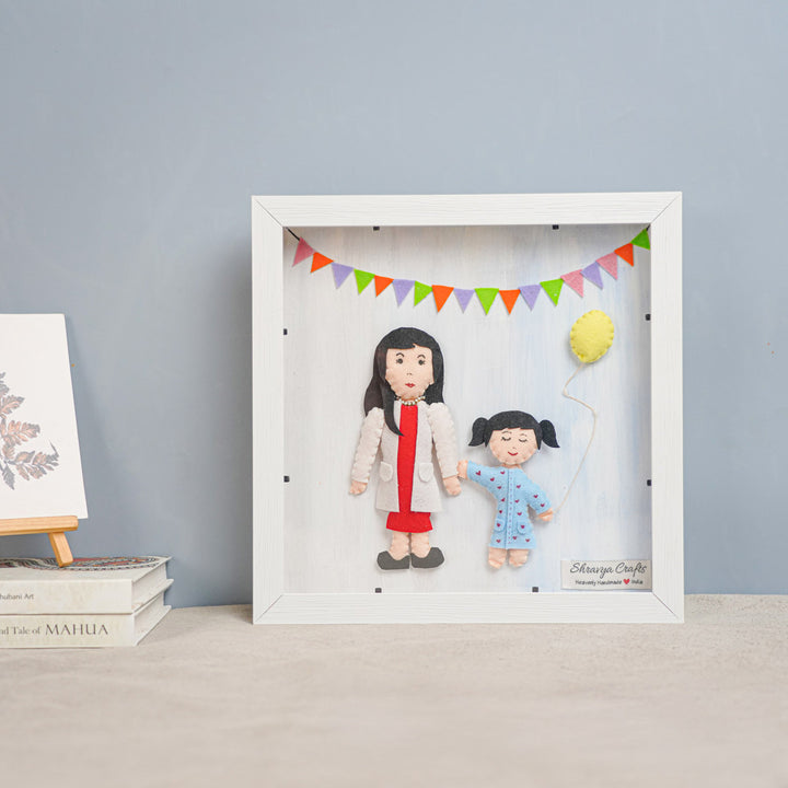 Photo Personalized Handmade Mom And Daughter Theme Felt Miniature Frame