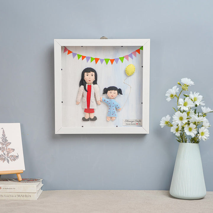 Photo Personalized Handmade Mom And Daughter Theme Felt Miniature Frame