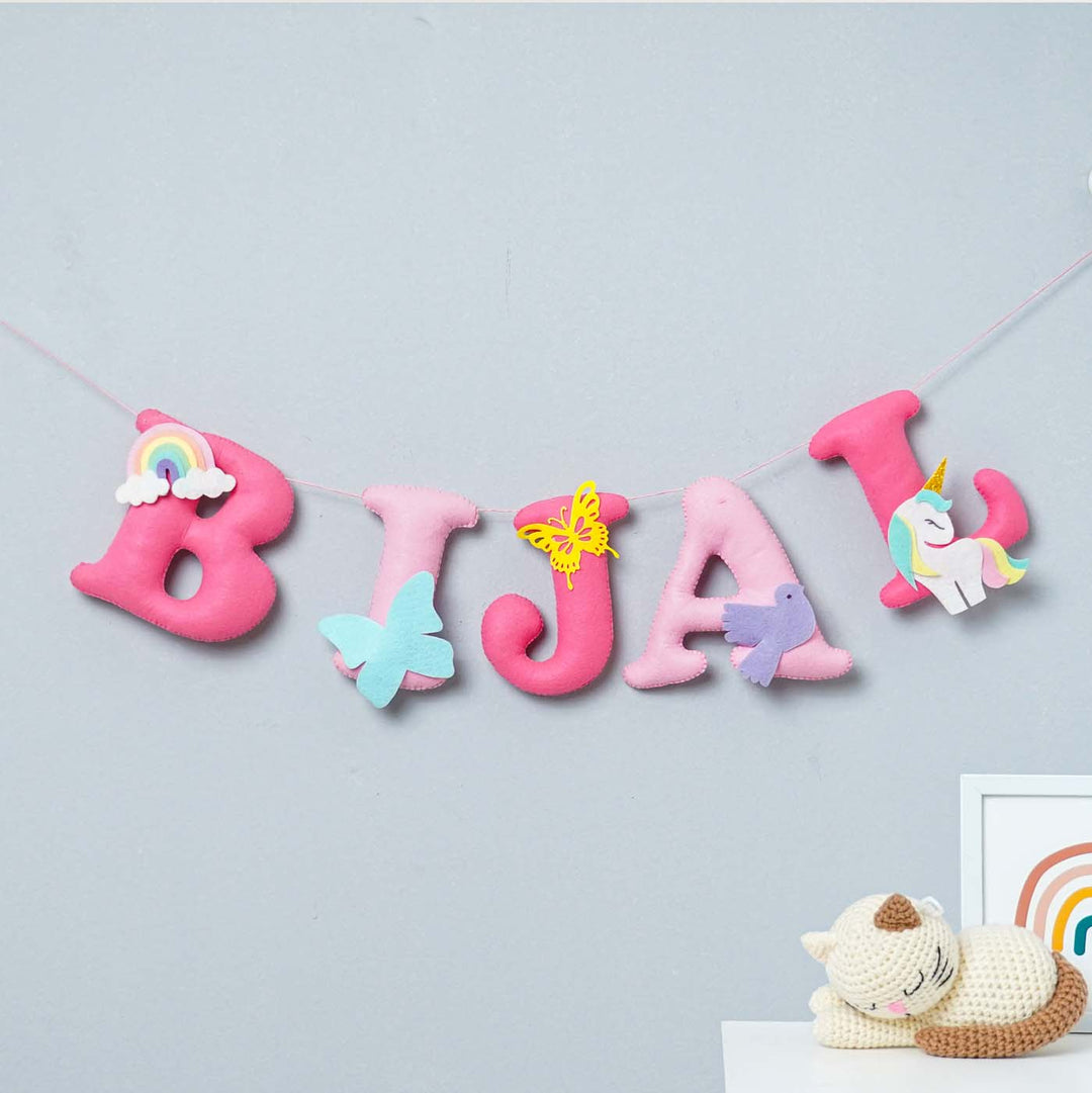 Handcrafted Personalized Unicorn Theme Felt Bunting