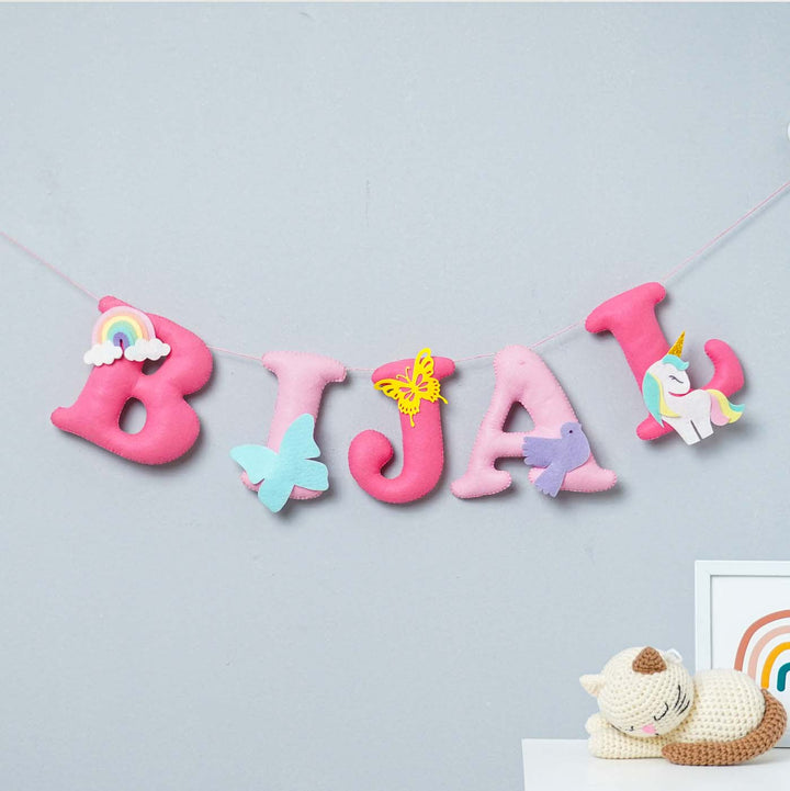 Handcrafted Personalized Unicorn Theme Felt Bunting