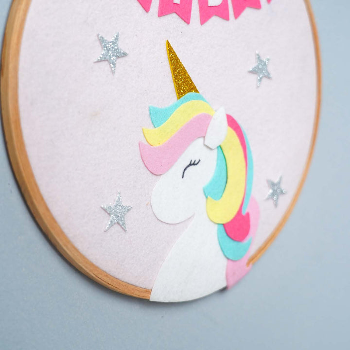 Handcrafted Personalized Unicorn Hoop Nameplate