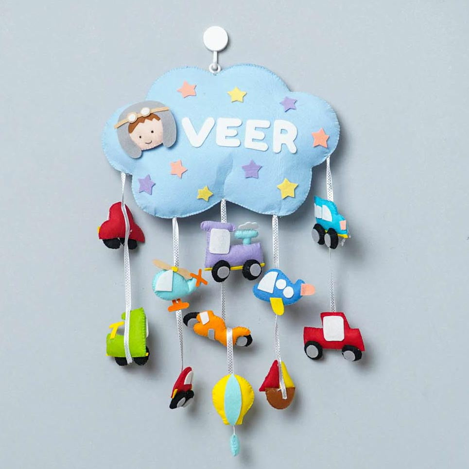 Cars Theme Felt Crib & Cot Mobile Name Plate