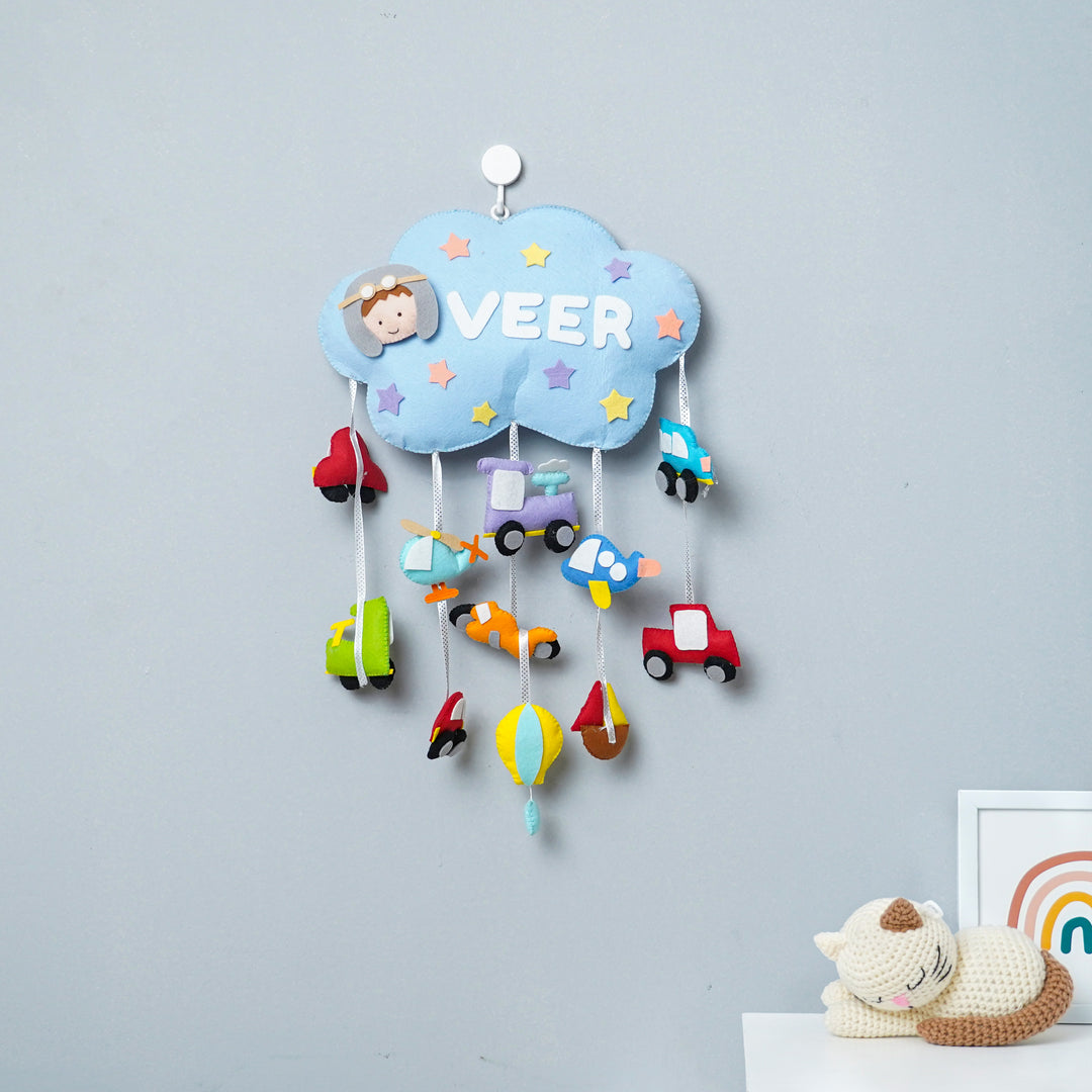 Cars Theme Felt Crib & Cot Mobile Name Plate