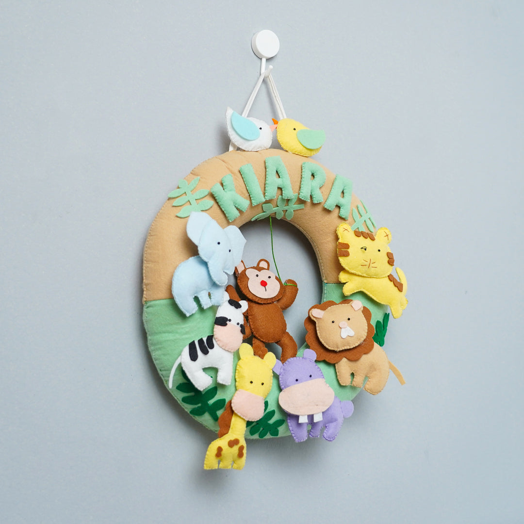 Personalized Felt Jungle Theme Kids Nameplate