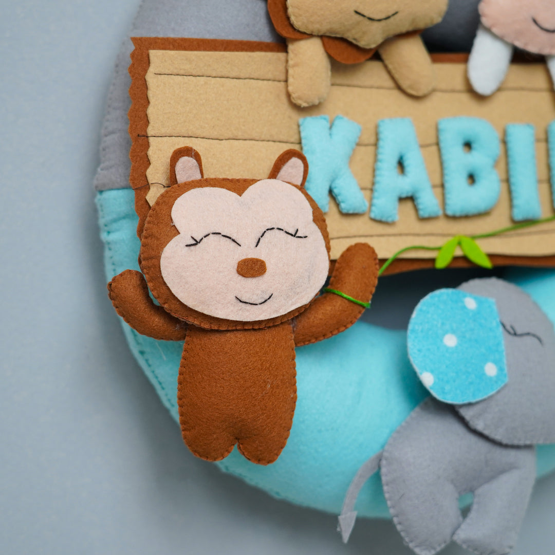 Personalized Felt Wild Animals Theme Kids Nameplate