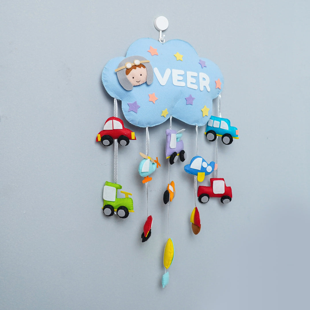 Cars Theme Felt Crib & Cot Mobile Name Plate