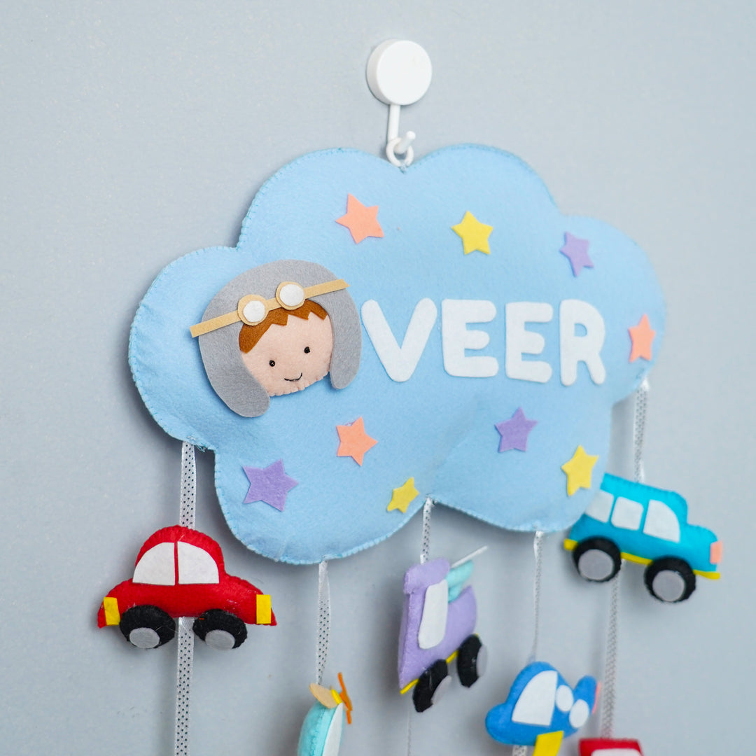 Cars Theme Felt Crib & Cot Mobile Name Plate