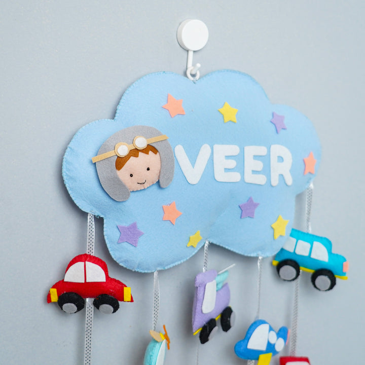 Cars Theme Felt Crib & Cot Mobile Name Plate