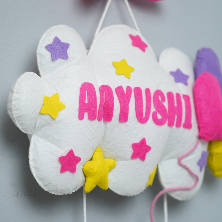 Handcrafted Personalized Unicorn on Swing Felt Name Plate for Kids