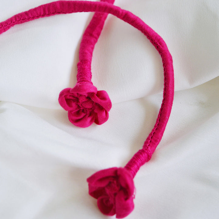 Pink Silk Cotton Hairat Neckpiece