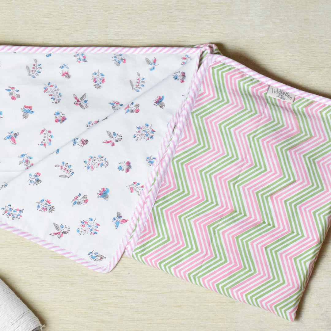 Petal Trails Block Printed Premium Cotton Baby Dohar