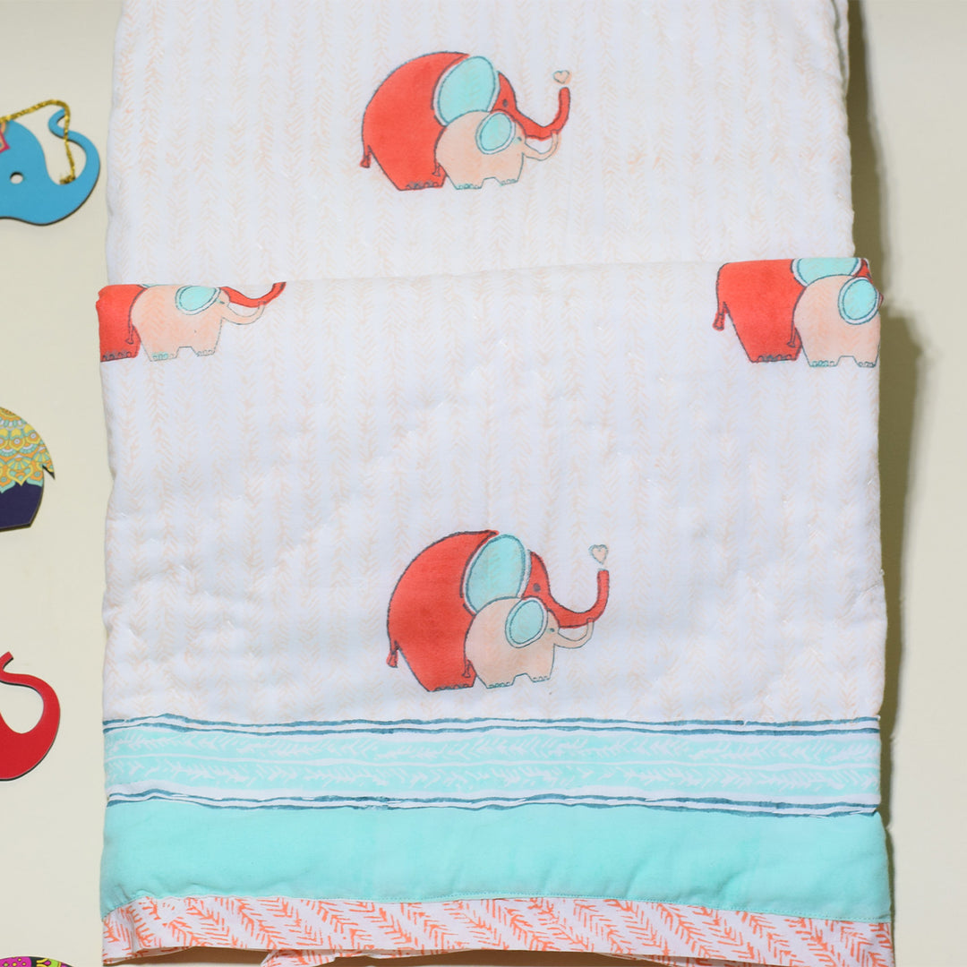 Hand Block Printed Baby Elly Quilt/Comforter