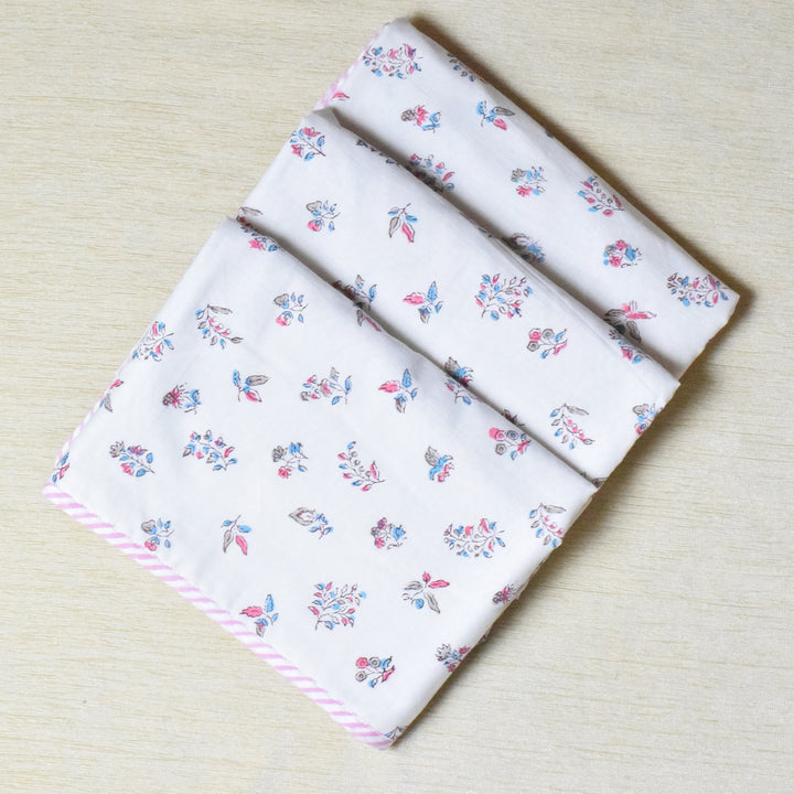 Petal Trails Block Printed Premium Cotton Baby Dohar