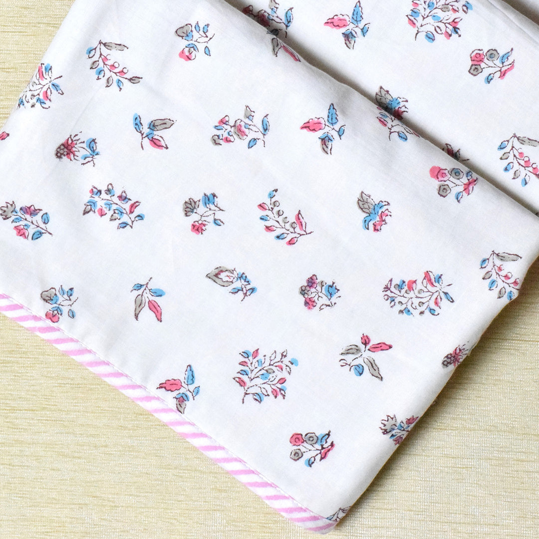 Petal Trails Block Printed Premium Cotton Baby Dohar