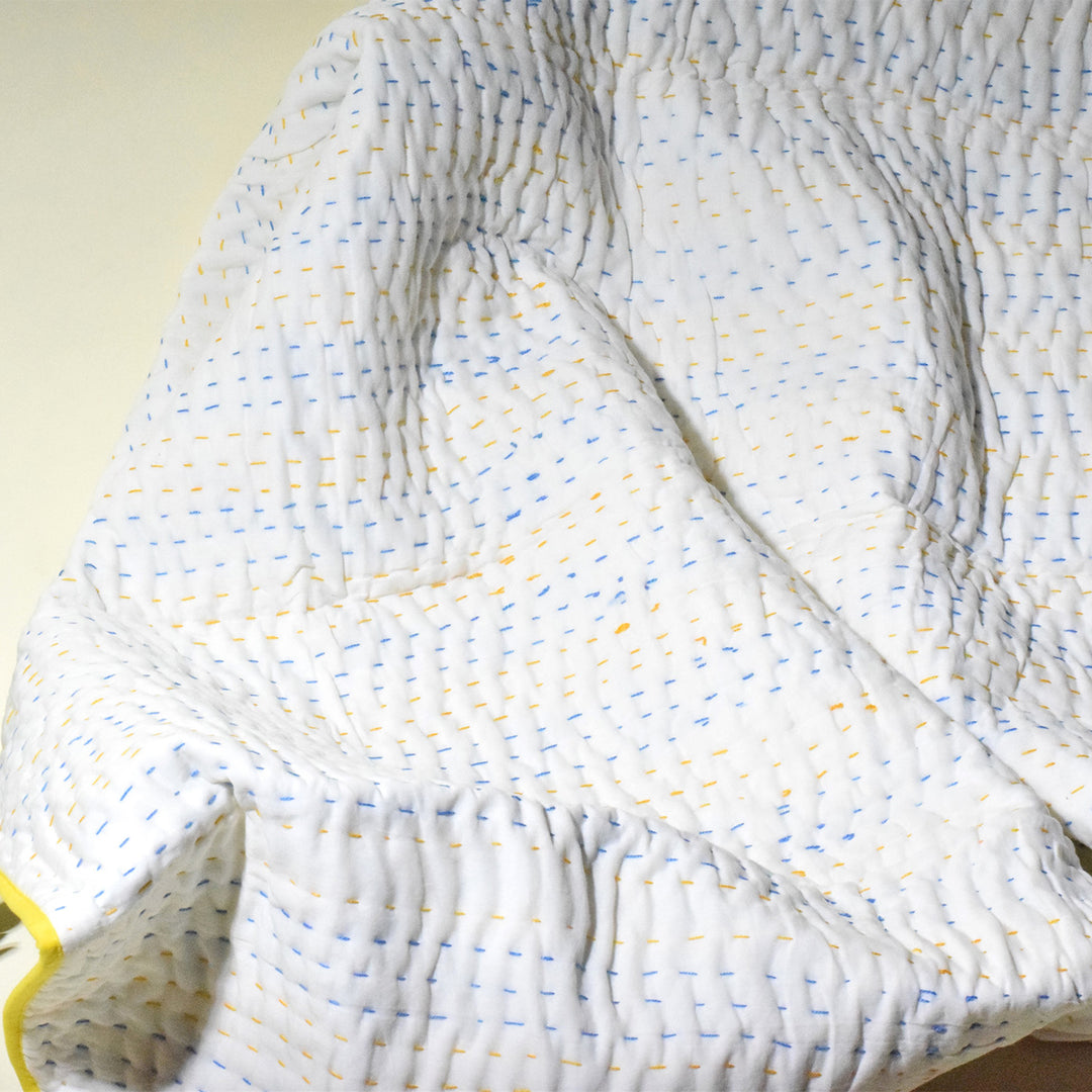 Hand Block Printed Buttercup Trail Quilt/Comforter