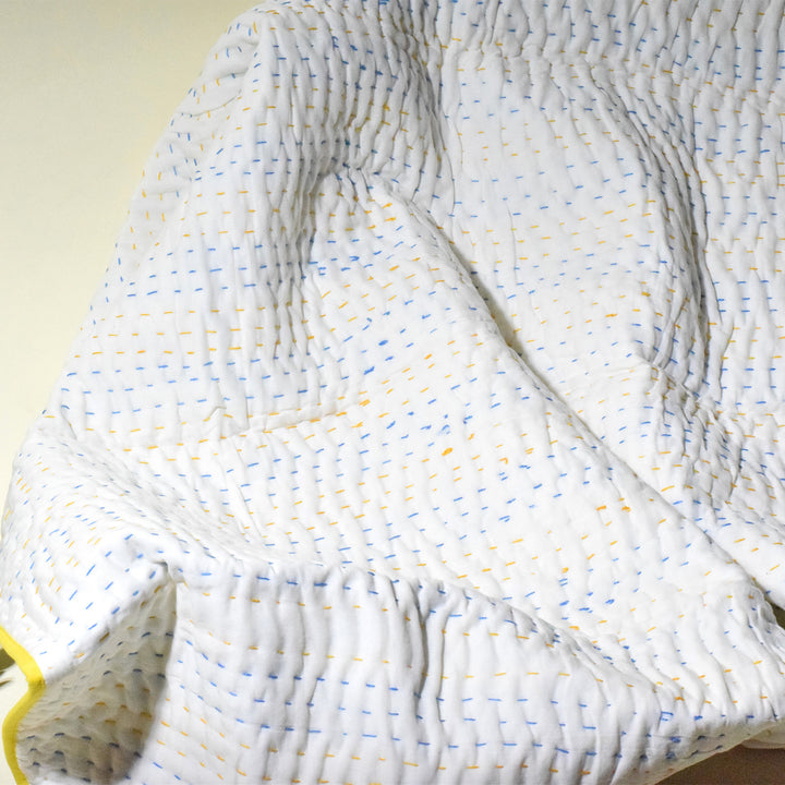 Hand Block Printed Buttercup Trail Quilt/Comforter