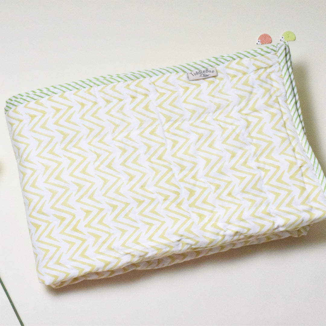 Hand Block Printed Ferny Whispers Quilt/Comforter