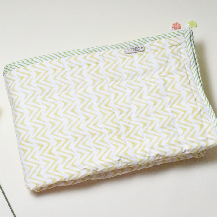 Hand Block Printed Ferny Whispers Quilt/Comforter