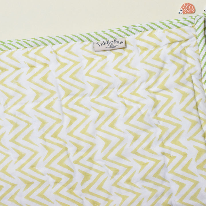 Hand Block Printed Ferny Whispers Quilt/Comforter