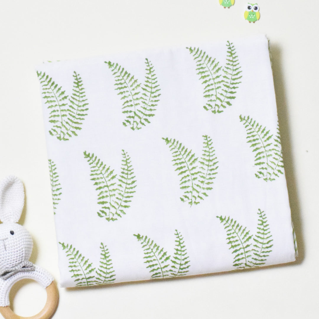 Ferny Whispers Block Printed Premium Cotton Baby Dohar