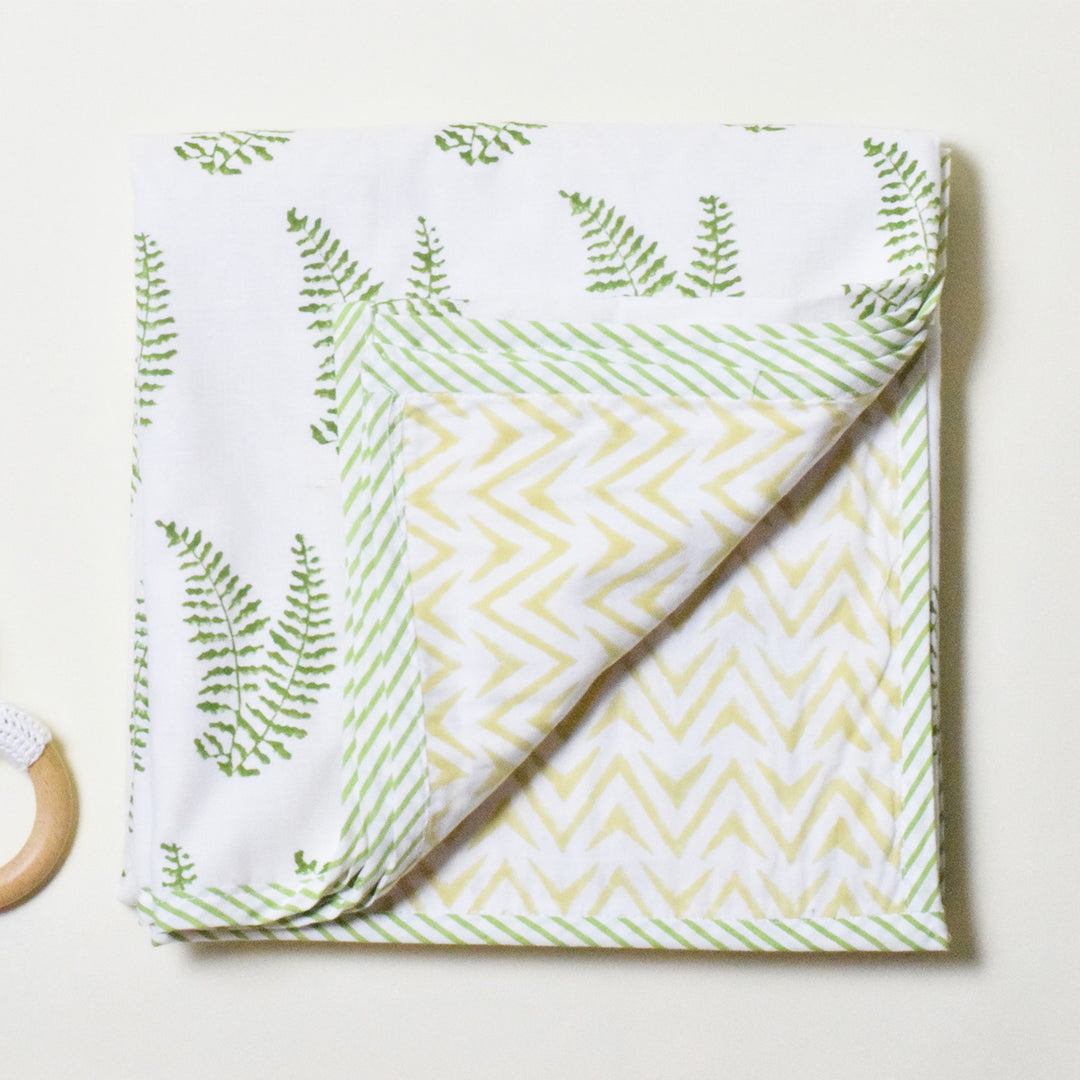 Ferny Whispers Block Printed Premium Cotton Baby Dohar