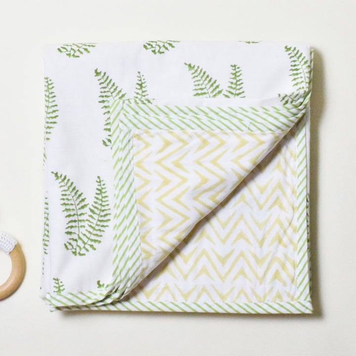 Ferny Whispers Block Printed Premium Cotton Baby Dohar
