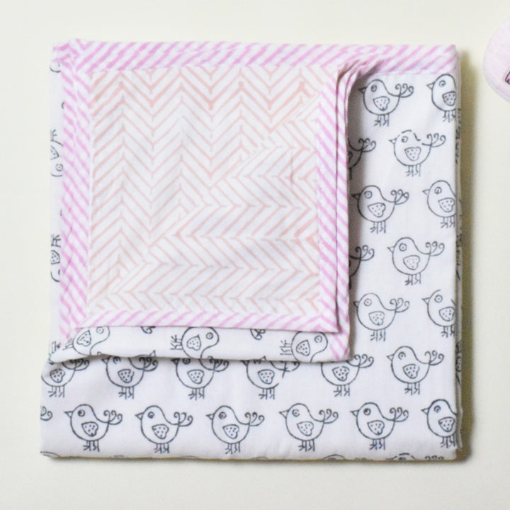 Little Birdie Block Printed Premium Cotton Baby Dohar