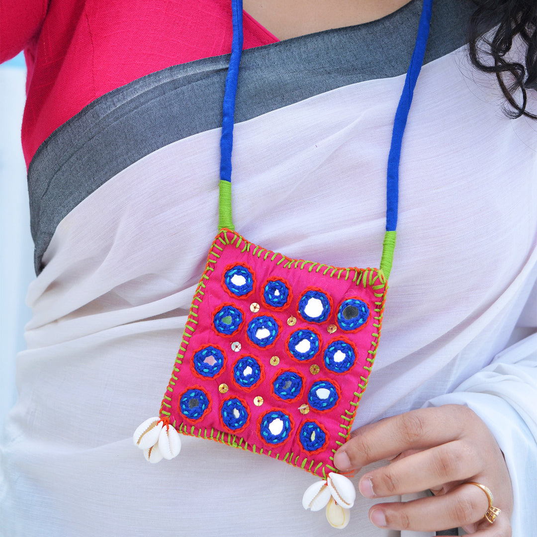 Pink Noor Silk Cotton Neckpiece