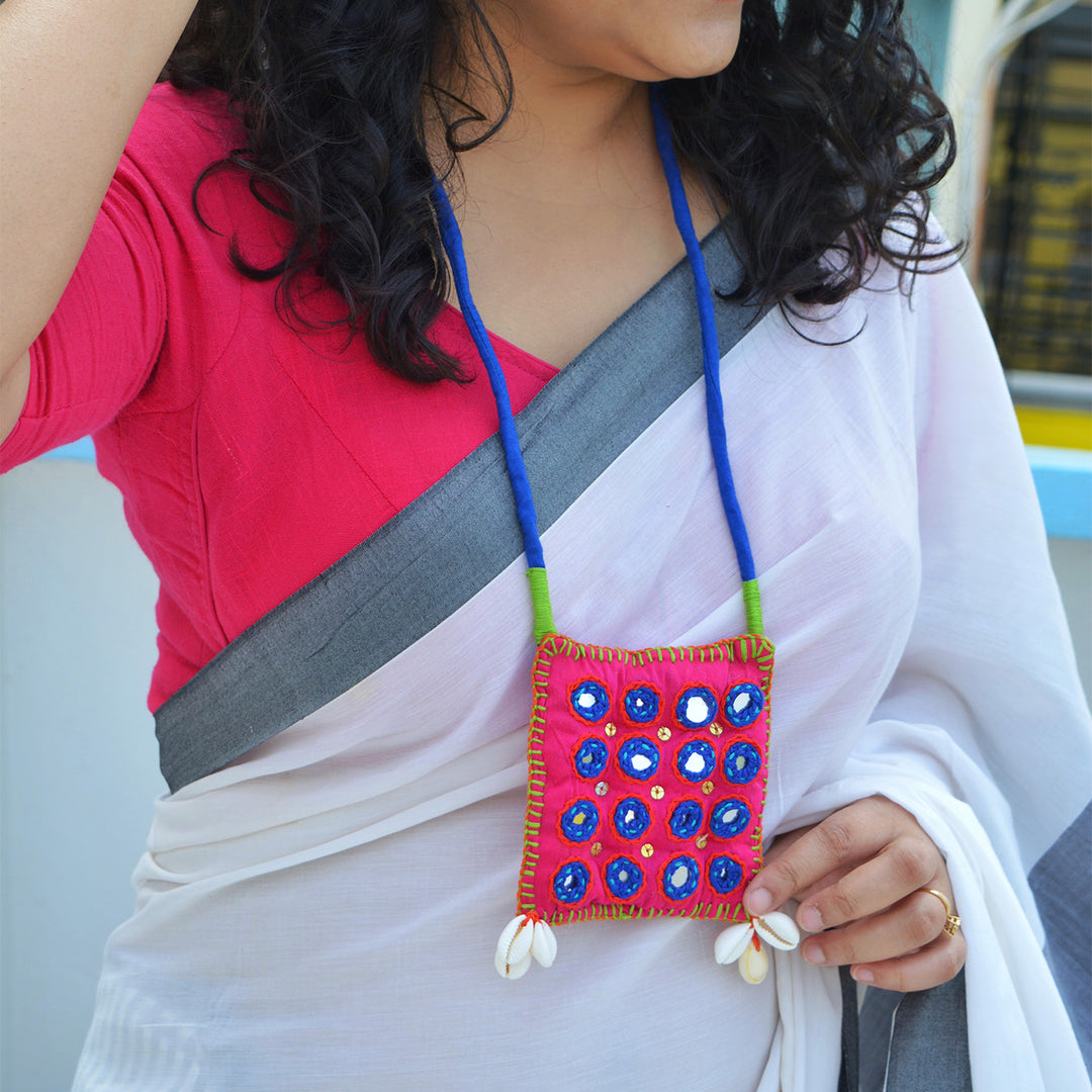 Pink Noor Silk Cotton Neckpiece