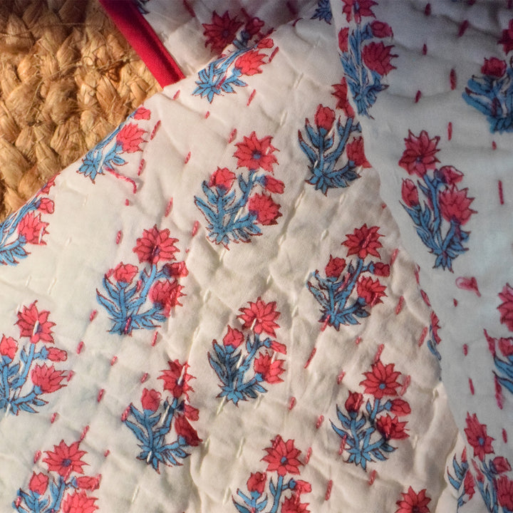 Hand Block Printed Petal Cuddle Quilt/Comforter