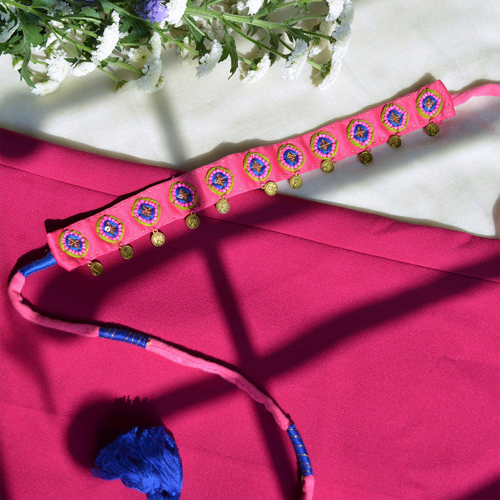 Pink Kaju Katli Silk Cotton Choker