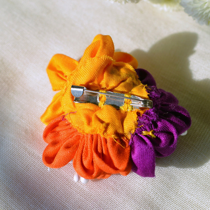 Multicolor Mehek Silk Cotton Brooch Pin