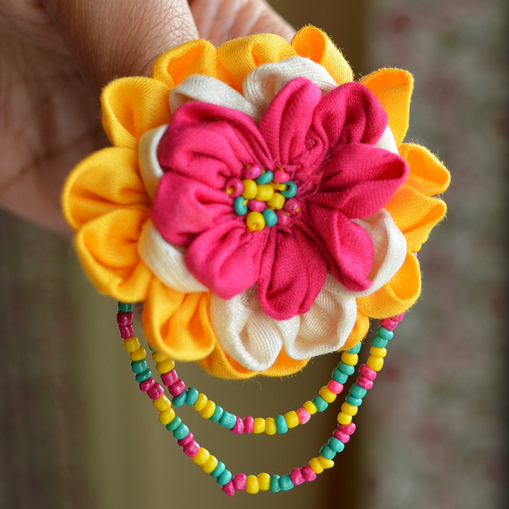Colorful Silk Cotton Chameli Brooch Pin