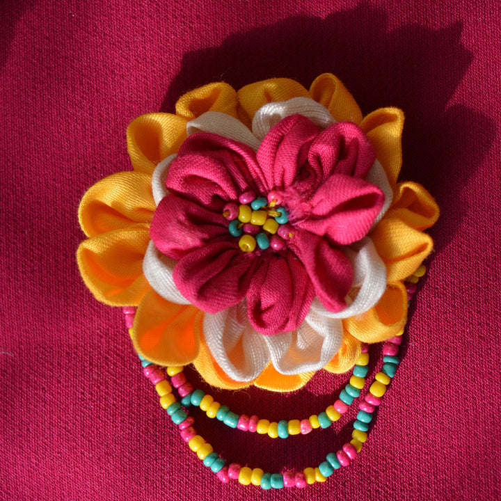 Colorful Silk Cotton Chameli Brooch Pin