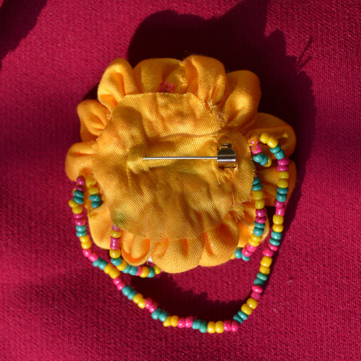 Colorful Silk Cotton Chameli Brooch Pin
