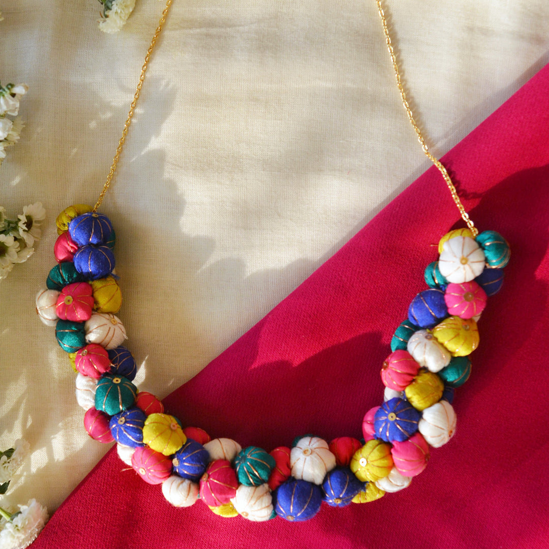 Multicolor Silk Cotton Jugni Neckpiece